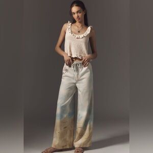 Anthropologie pilcro pull on high rise wide leg jeans